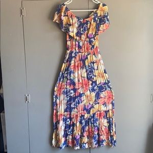 Off shoulder floral maxi dress